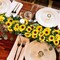 Summer 3 Pack Artificial Sunflower Garland – 7.5ft Silk Sunflowers Hanging Vines with Green Leaves for Room, Kitchen, Garden, and Table Decor